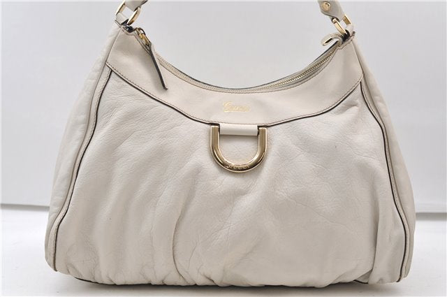Authentic GUCCI Abbey Vintage Shoulder Hand Bag Leather 189833 White 4337E