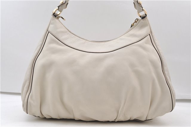 Authentic GUCCI Abbey Vintage Shoulder Hand Bag Leather 189833 White 4337E