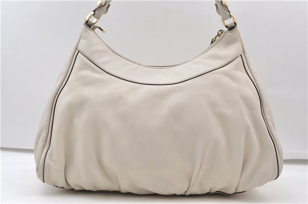 Authentic GUCCI Abbey Vintage Shoulder Hand Bag Leather 189833 White 4337E