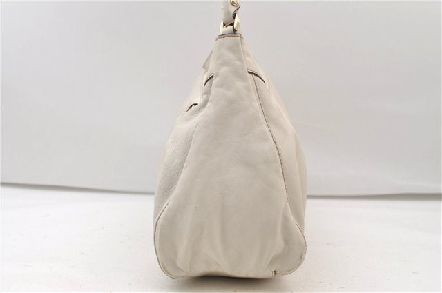 Authentic GUCCI Abbey Vintage Shoulder Hand Bag Leather 189833 White 4337E