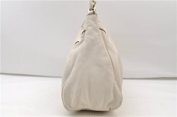 Authentic GUCCI Abbey Vintage Shoulder Hand Bag Leather 189833 White 4337E