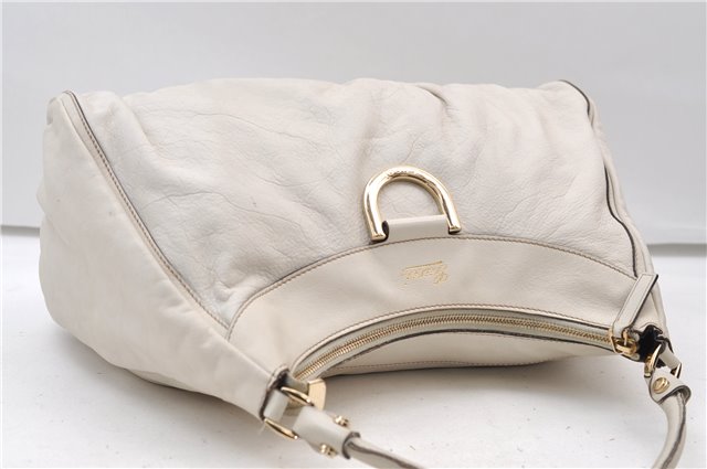 Authentic GUCCI Abbey Vintage Shoulder Hand Bag Leather 189833 White 4337E