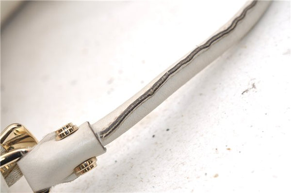 Authentic GUCCI Abbey Vintage Shoulder Hand Bag Leather 189833 White 4337E