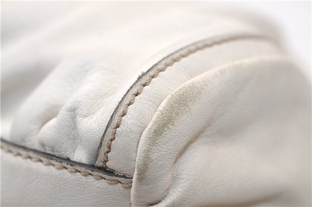 Authentic GUCCI Abbey Vintage Shoulder Hand Bag Leather 189833 White 4337E