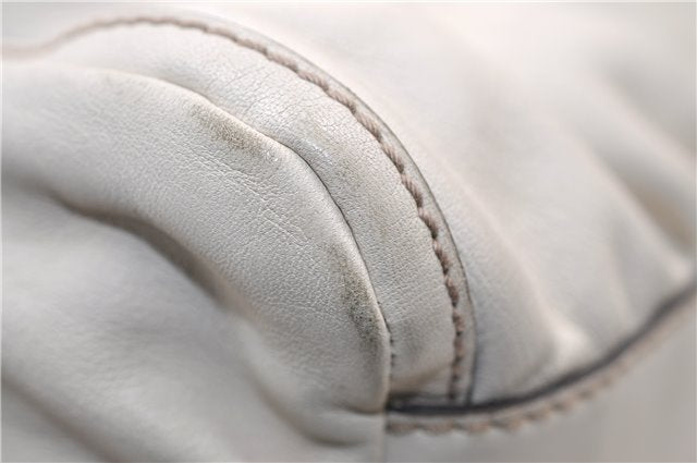 Authentic GUCCI Abbey Vintage Shoulder Hand Bag Leather 189833 White 4337E