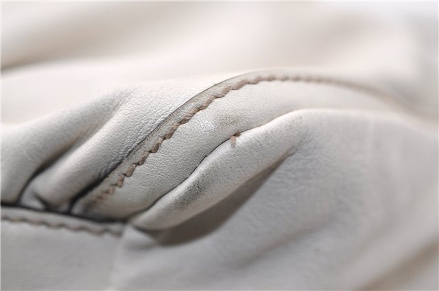 Authentic GUCCI Abbey Vintage Shoulder Hand Bag Leather 189833 White 4337E