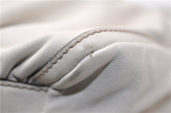 Authentic GUCCI Abbey Vintage Shoulder Hand Bag Leather 189833 White 4337E