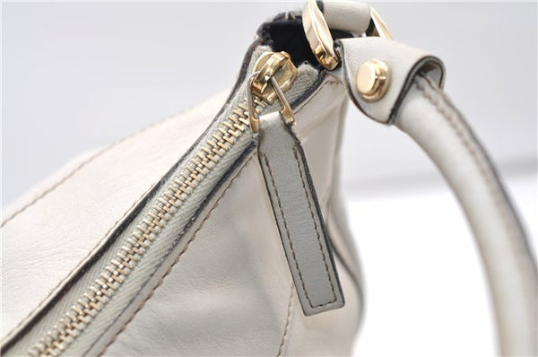 Authentic GUCCI Abbey Vintage Shoulder Hand Bag Leather 189833 White 4337E