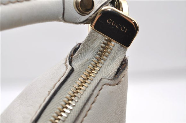 Authentic GUCCI Abbey Vintage Shoulder Hand Bag Leather 189833 White 4337E