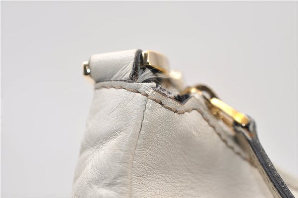 Authentic GUCCI Abbey Vintage Shoulder Hand Bag Leather 189833 White 4337E