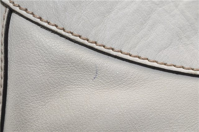 Authentic GUCCI Abbey Vintage Shoulder Hand Bag Leather 189833 White 4337E