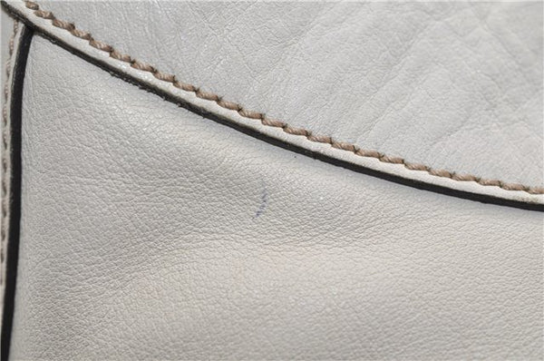 Authentic GUCCI Abbey Vintage Shoulder Hand Bag Leather 189833 White 4337E