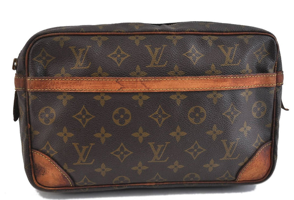 Auth LOUIS VUITTON Monogram Compiegne 28 Clutch Hand Bag M51845 LV Junk 4337C