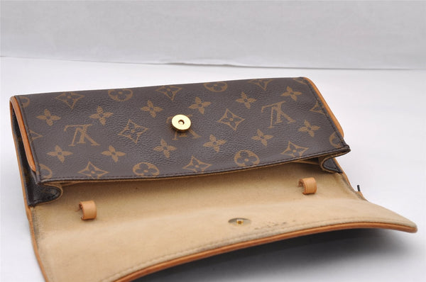Authentic Louis Vuitton Monogram Pochette Twin GM Shoulder Bag M51852 LV 4338I