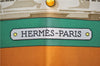 Authentic HERMES Carre 90 Scarf "aux champs" Silk Brown Green 4340D