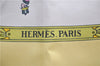 Authentic HERMES Carre 90 Scarf "LA PROMENADE DE LONGCHAMPS" Silk Yellow 4342D