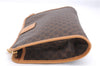 Authentic CELINE Macadam Blason Pattern Clutch Hand Bag PVC Leather Brown 4342E