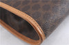 Authentic CELINE Macadam Blason Pattern Clutch Hand Bag PVC Leather Brown 4342E