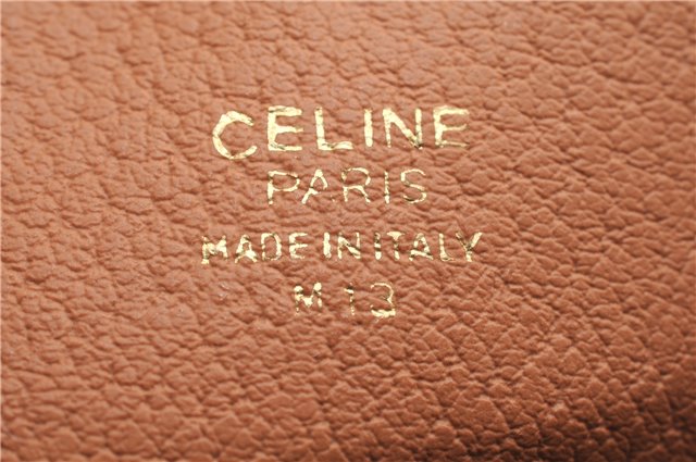 Authentic CELINE Macadam Blason Pattern Clutch Hand Bag PVC Leather Brown 4342E