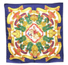 Authentic HERMES Carre 90 Scarf "EUROPE" Silk Blue 4343D