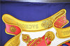 Authentic HERMES Carre 90 Scarf "EUROPE" Silk Blue 4343D