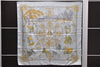 Authentic HERMES Carre 90 Scarf "Joies d'Hiver" Silk Light Blue 4344D