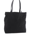 Authentic FENDI Zucca Vintage Shoulder Tote Bag Nylon Leather Black 4344E