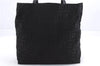 Authentic FENDI Zucca Vintage Shoulder Tote Bag Nylon Leather Black 4344E