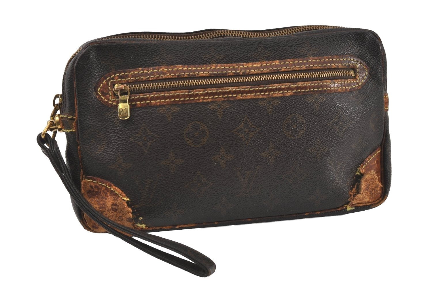Authentic Louis Vuitton Monogram Marly Dragonne GM M51825 Clutch Hand Bag 4344I