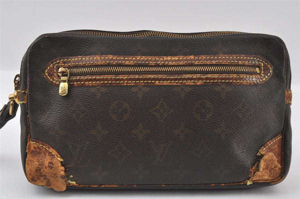 Authentic Louis Vuitton Monogram Marly Dragonne GM M51825 Clutch Hand Bag 4344I