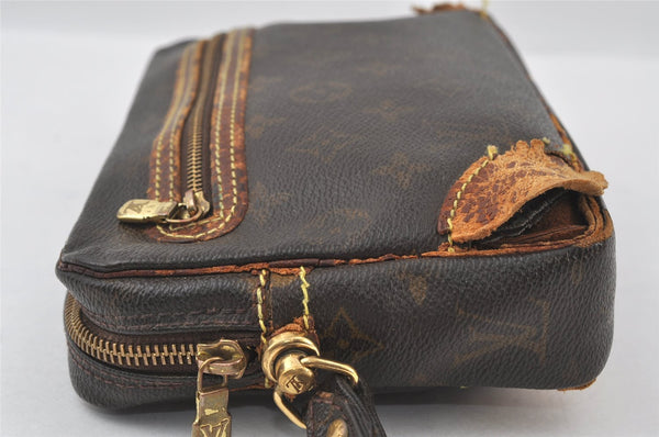 Authentic Louis Vuitton Monogram Marly Dragonne GM M51825 Clutch Hand Bag 4344I