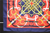 Authentic HERMES Carre 90 Scarf "Eperon d'Or" Silk Navy 4346D