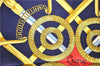 Authentic HERMES Carre 90 Scarf "Eperon d'Or" Silk Navy 4346D