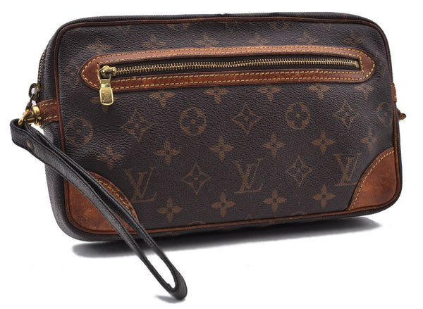 Auth LOUIS VUITTON Monogram Marly Dragonne GM Clutch Hand Bag M51825 LV 4349C