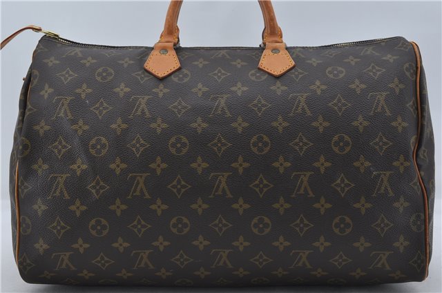 Authentic Louis Vuitton Monogram Speedy 40 Hand Boston Bag M41522 LV 4351E