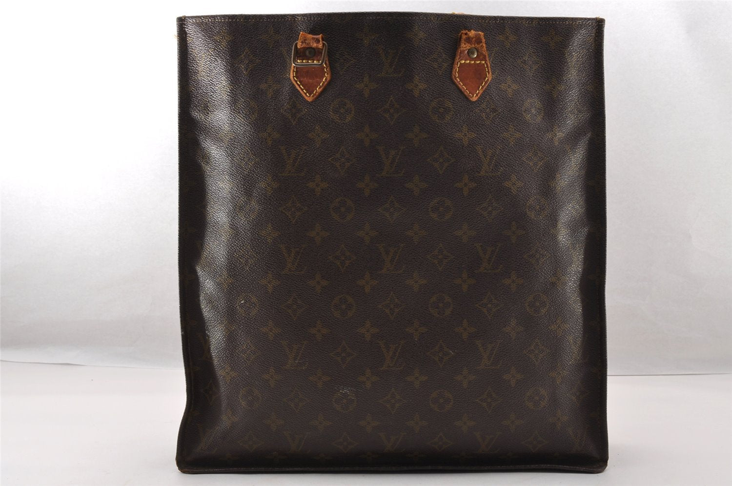 Authentic Louis Vuitton Monogram Sac Plat Hand Tote Bag Old Model LV Junk 4352I