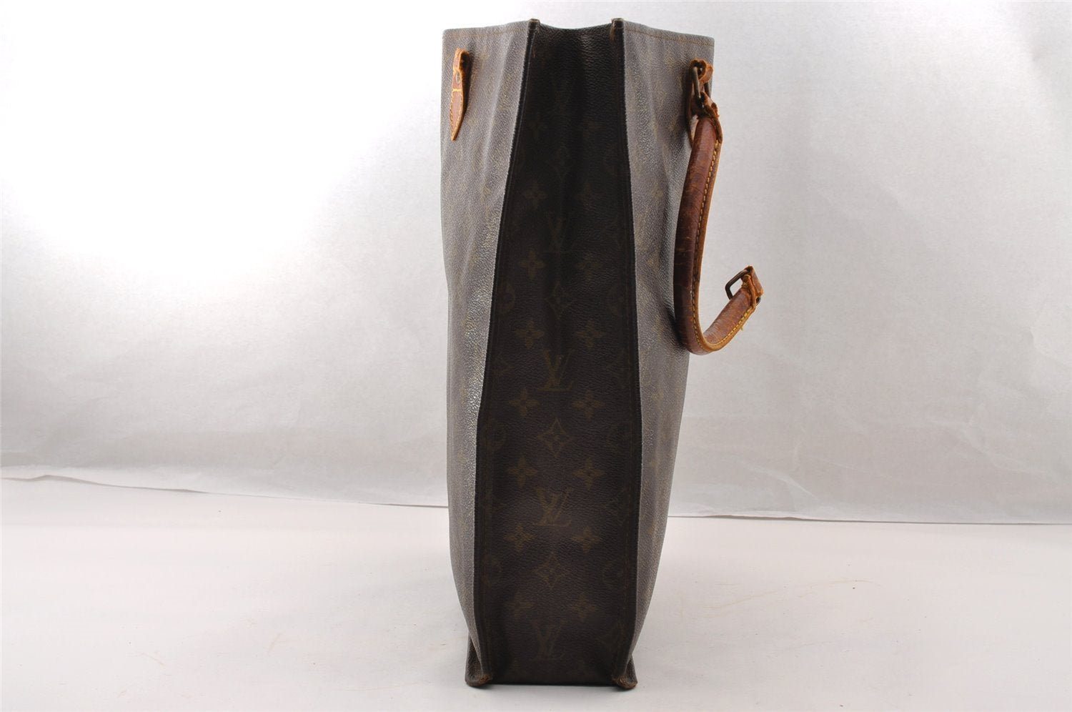 Authentic Louis Vuitton Monogram Sac Plat Hand Tote Bag Old Model LV Junk 4352I