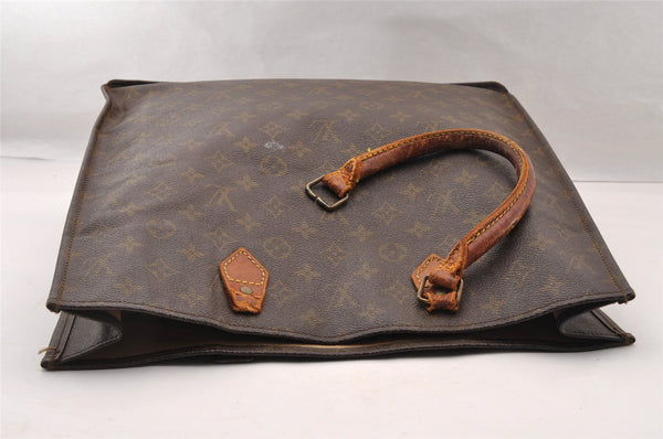 Authentic Louis Vuitton Monogram Sac Plat Hand Tote Bag Old Model LV Junk 4352I