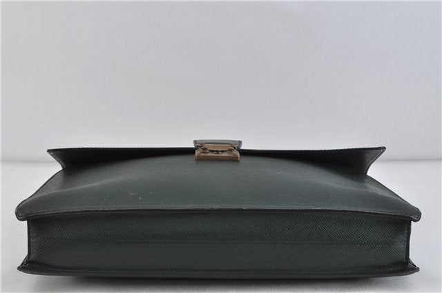 Authentic LOUIS VUITTON Taiga Serviette Kourad Brief Case Green M30074 LV 4354C