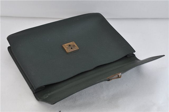 Authentic LOUIS VUITTON Taiga Serviette Kourad Brief Case Green M30074 LV 4354C