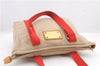 Authentic LOUIS VUITTON Antigua Cabas MM Tote Bag Beige Red M40035 LV 4355C