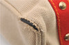 Authentic LOUIS VUITTON Antigua Cabas MM Tote Bag Beige Red M40035 LV 4355C