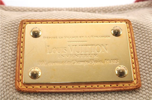 Authentic LOUIS VUITTON Antigua Cabas MM Tote Bag Beige Red M40035 LV 4355C