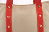 Authentic LOUIS VUITTON Antigua Cabas MM Tote Bag Beige Red M40035 LV 4355C