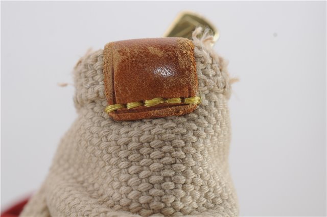 Authentic LOUIS VUITTON Antigua Cabas MM Tote Bag Beige Red M40035 LV 4355C