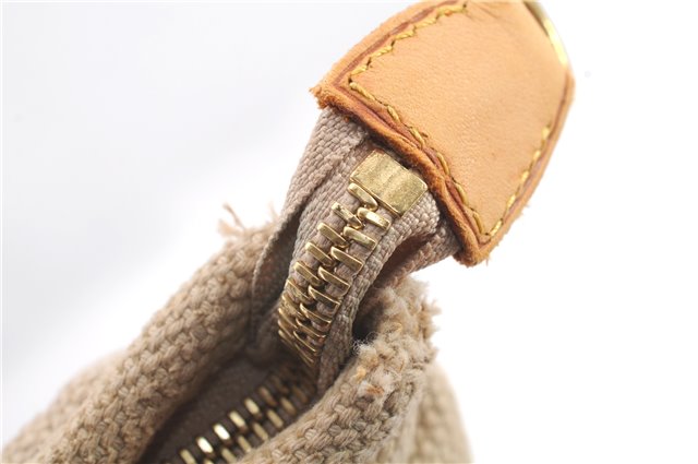 Authentic LOUIS VUITTON Antigua Cabas MM Tote Bag Beige Red M40035 LV 4355C