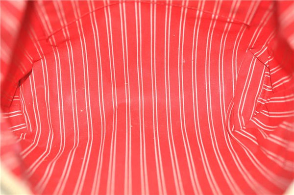 Authentic LOUIS VUITTON Antigua Cabas MM Tote Bag Beige Red M40035 LV 4355C