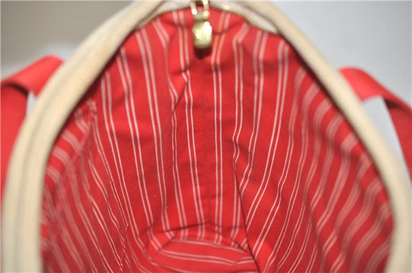 Authentic LOUIS VUITTON Antigua Cabas MM Tote Bag Beige Red M40035 LV 4355C