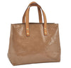 Authentic Louis Vuitton Vernis Reade PM Hand Bag Beige M91144 LV 4356I