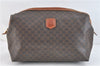 Authentic CELINE Macadam Blason Pattern Clutch Hand Bag PVC Leather Brown 4357D